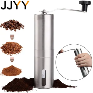 Stainless Steel Burr Manual Coffee Grinder with Adjustable Settings for Home Brewing