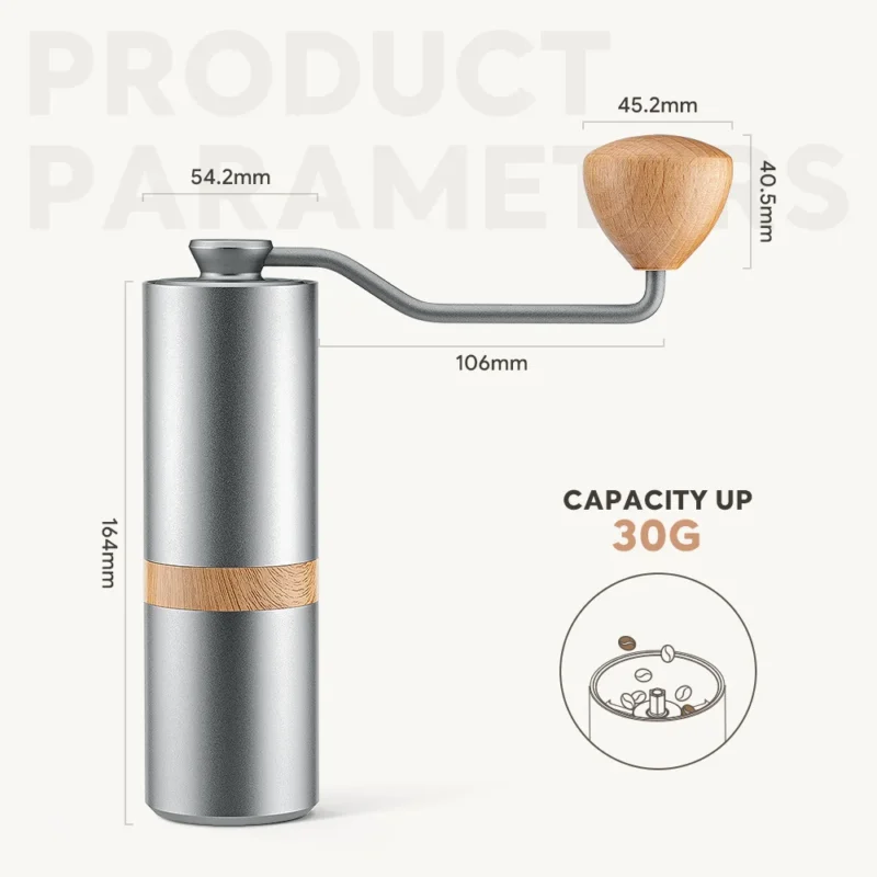 Premium Stainless Steel Burr Manual Coffee Grinder with Adjustable Settings for Espresso - Image 6