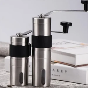 Stainless Steel Burr Manual Coffee Grinder with Adjustable Settings for Home Brewing