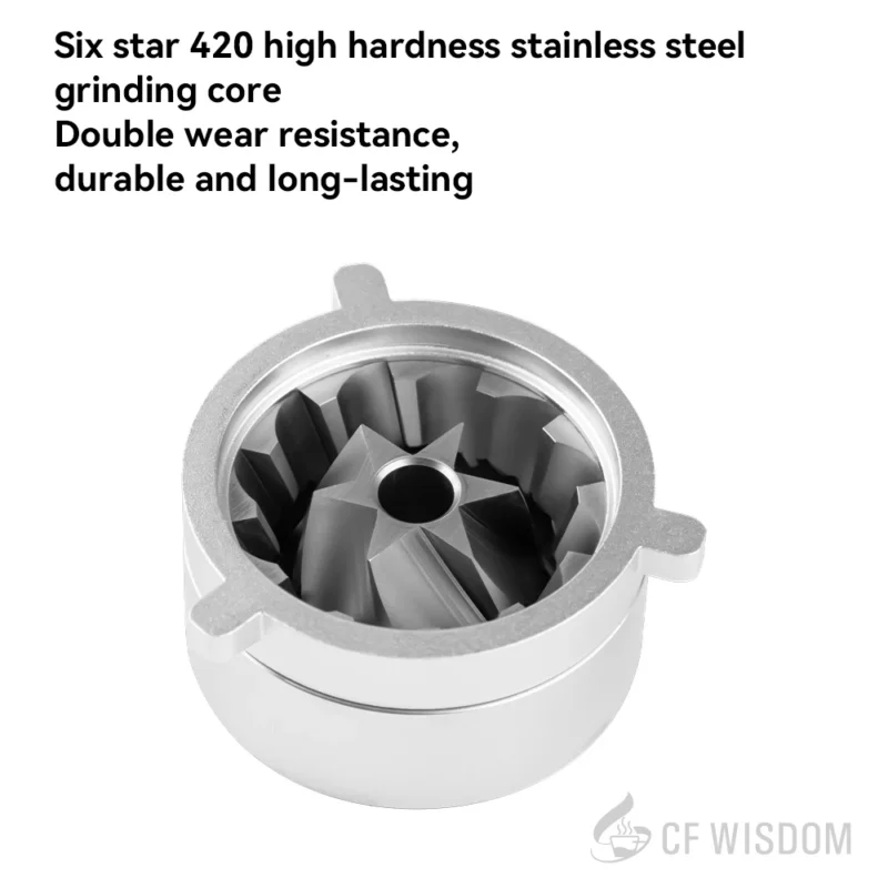 Aluminum Alloy Stainless Steel Burr Manual Coffee Grinder with Precision Settings for Travel - Image 6