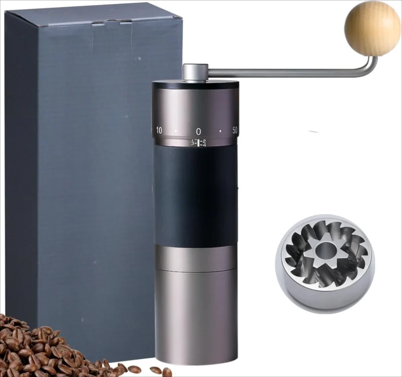 Premium Stainless Steel Burr Manual Coffee Grinder with Adjustable Settings for Multiple Brewing Methods - Image 2