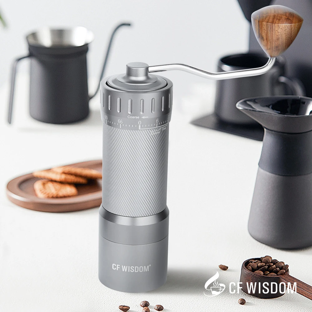 Premium stainless steel manual espresso grinder with conical burrs