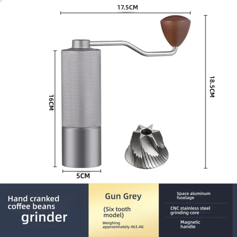 Premium Carbon Steel Burr Manual Coffee Grinder with Double Bearing for Fresh Brewing - Image 15