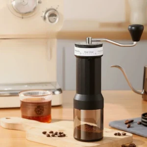 Portable Ceramic Burr Manual Coffee Grinder with Adjustable Settings for Travel & Home