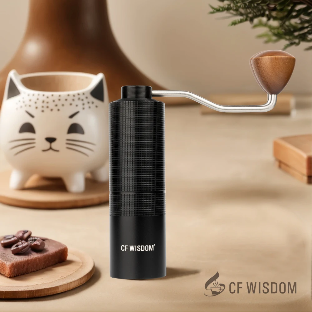 Stainless steel conical burr grinder showing detailed burr geometry