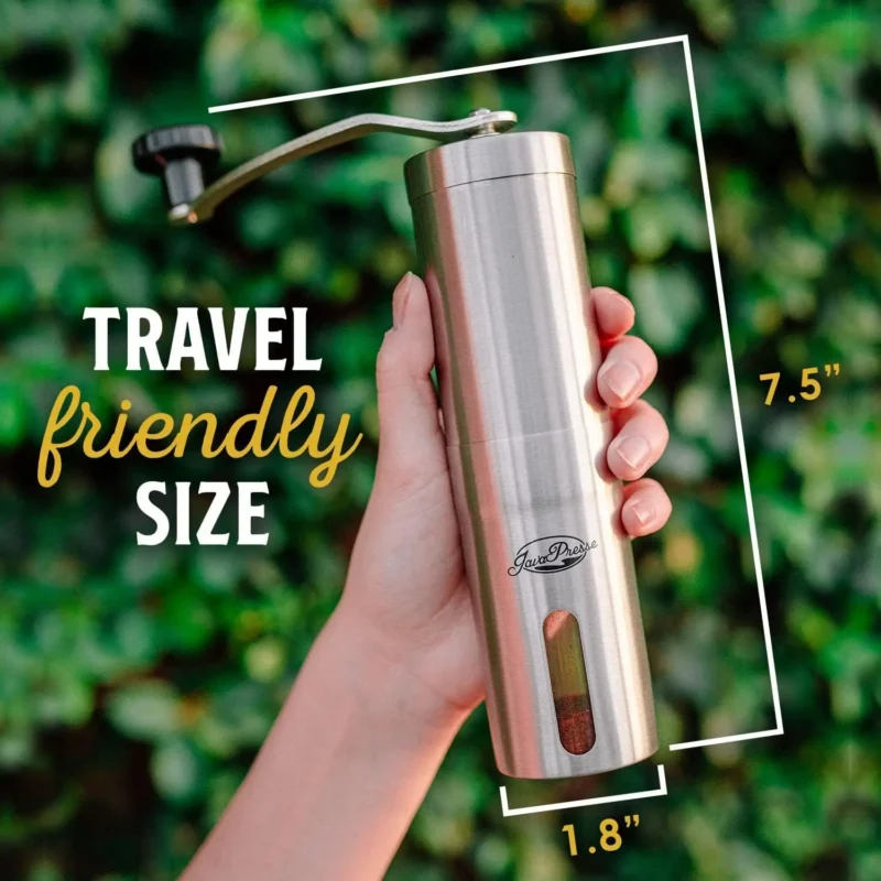 Premium Stainless Steel Conical Burr Manual Coffee Grinder with 18 Adjustable Settings for Espresso and Travel - Image 4