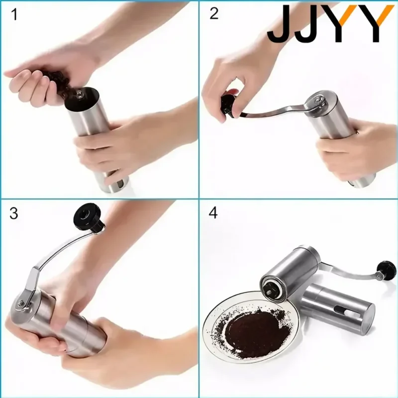Stainless Steel Burr Manual Coffee Grinder with Adjustable Settings for Home Brewing - Image 4