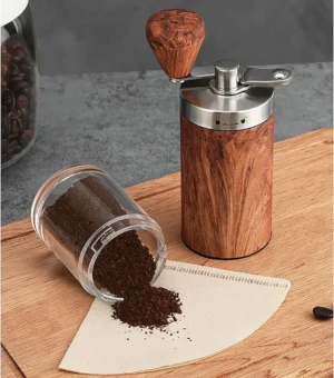 Premium Acrylic Manual Coffee Grinder with 15 Adjustable Settings for Espresso and Pour Over