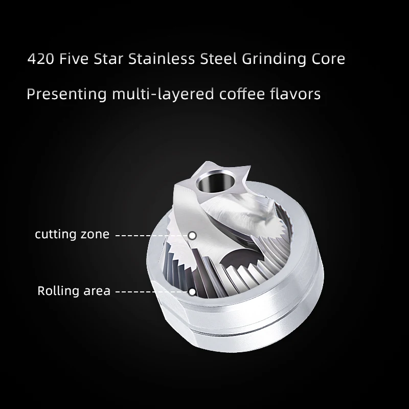 Compact manual burr grinder perfect for travel with AeroPress