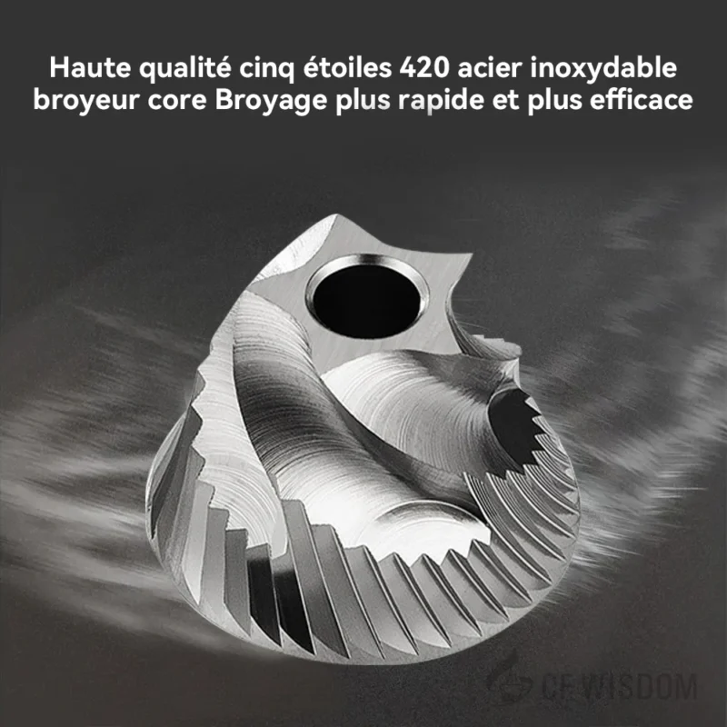 Stainless Steel Burr Manual Coffee Grinder with Adjustable Settings for Thor-Inspired Design - Image 3