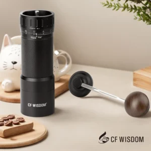 Stainless Steel Conical Burr Manual Coffee Grinder with Adjustable Settings for Pour-Over