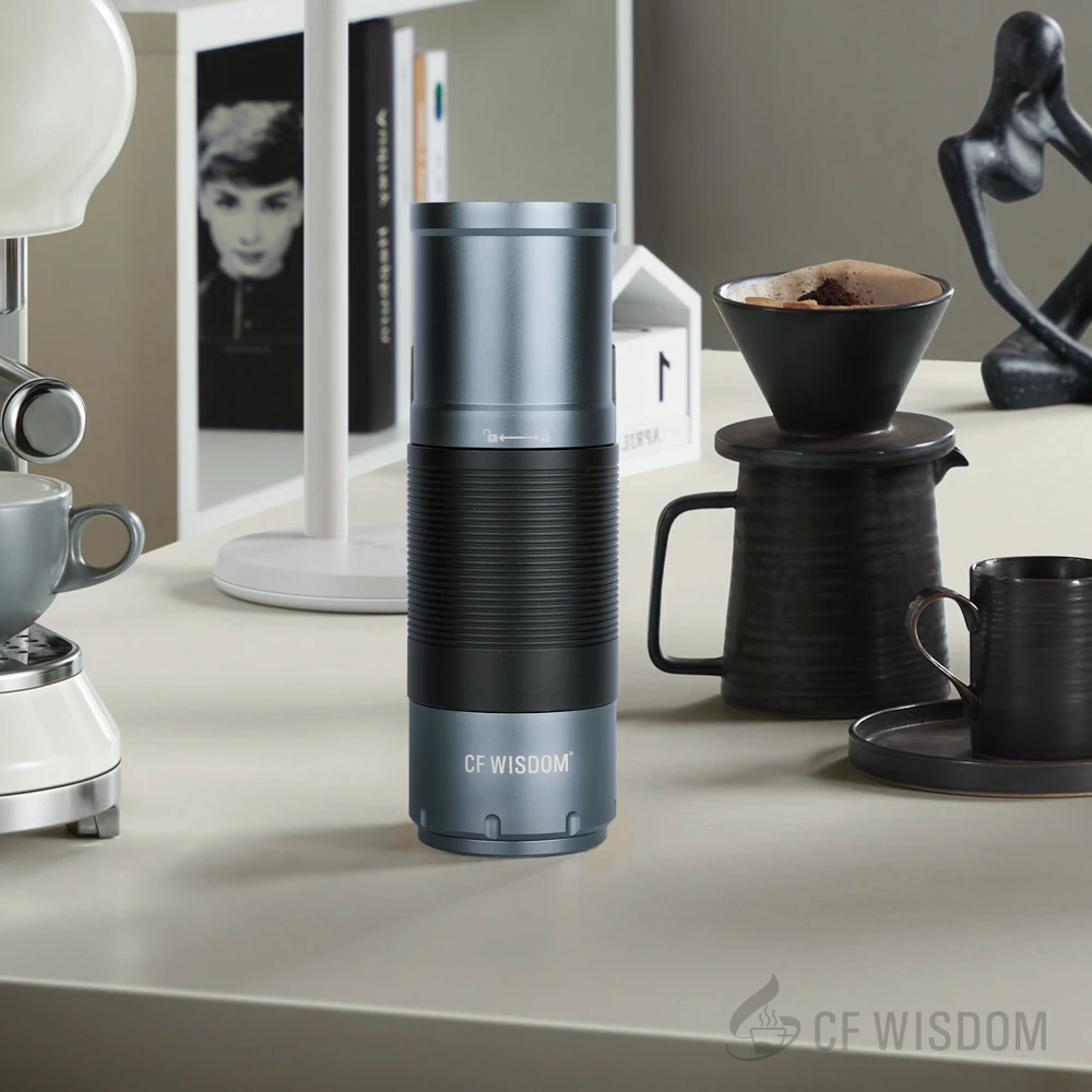 All-metal coffee grinder's precision burr mechanism for consistent grinding performance