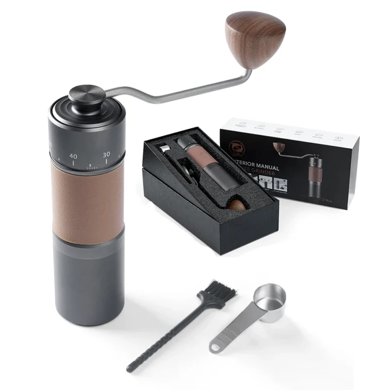 Premium Stainless Steel Manual Coffee Grinder with Titanium Burrs for Precision Brewing