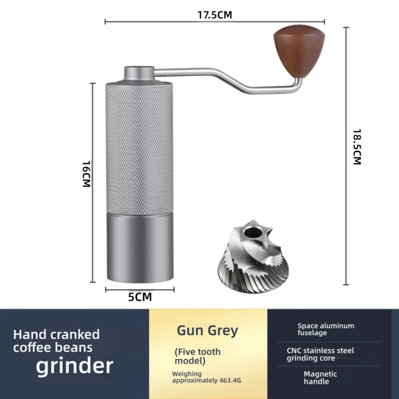 Premium Carbon Steel Burr Manual Coffee Grinder with Double Bearing for Fresh Brewing - Image 10
