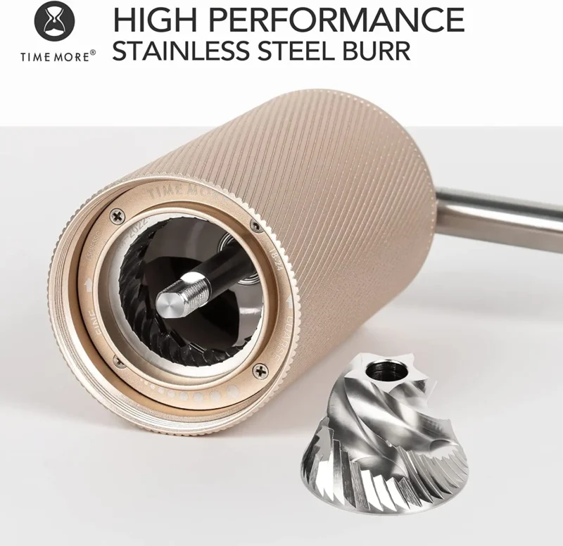 Foldable Stainless Steel Conical Burr Manual Coffee Grinder with Adjustable Settings for Travel - Image 2
