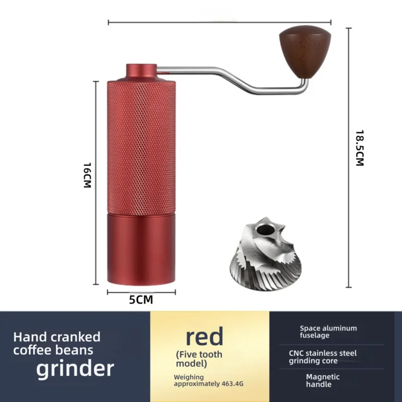 Premium Carbon Steel Burr Manual Coffee Grinder with Double Bearing for Fresh Brewing - Image 12