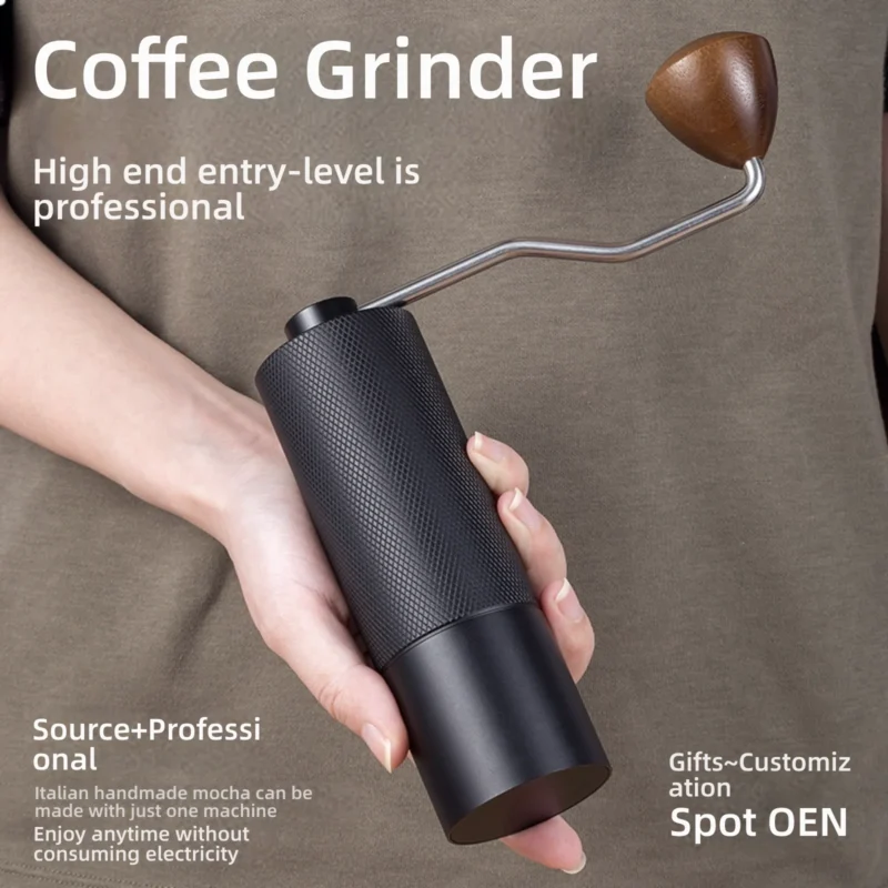Premium Carbon Steel Burr Manual Coffee Grinder with Double Bearing for Fresh Brewing - Image 4