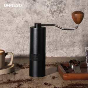Stainless Steel Conical Burr Manual Coffee Grinder with Adjustable Settings for Home Brewing