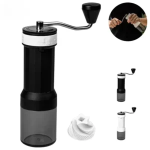 Portable Ceramic Burr Manual Coffee Grinder with Adjustable Settings for Home and Travel