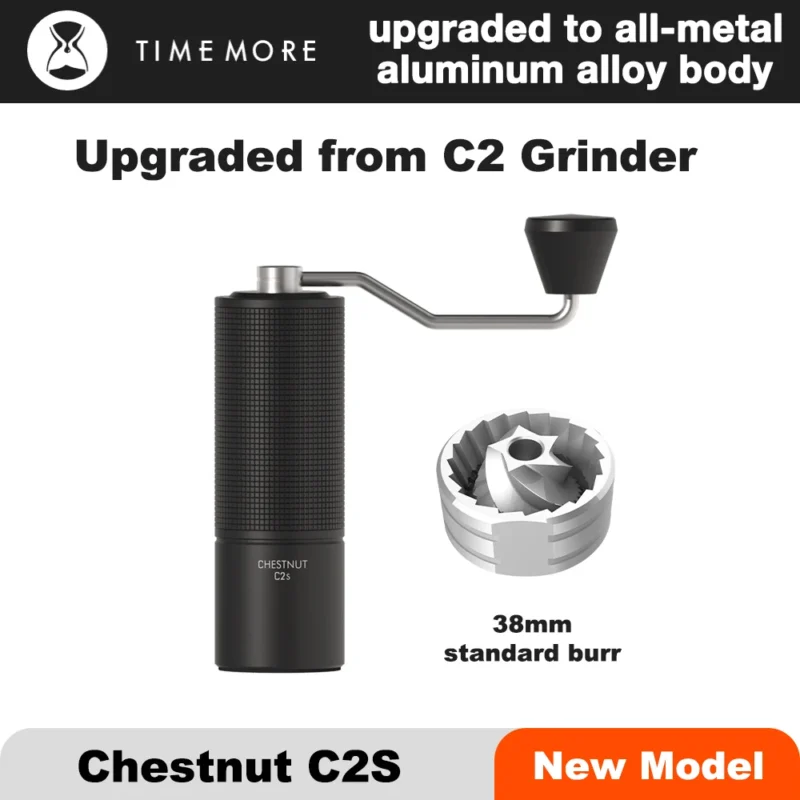 Premium Stainless Steel Manual Coffee Grinder with Integrated Metal Body for Travel - Image 3