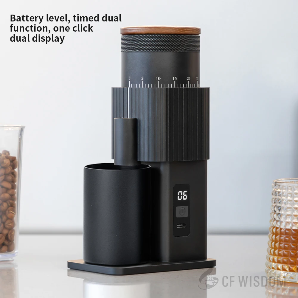Stainless steel travel coffee grinder with adjustable settings for advanced AeroPress brewing techniques