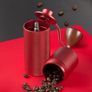 Stainless Steel Burr Manual Coffee Grinder with Digital Adjustment for Precision Brewing