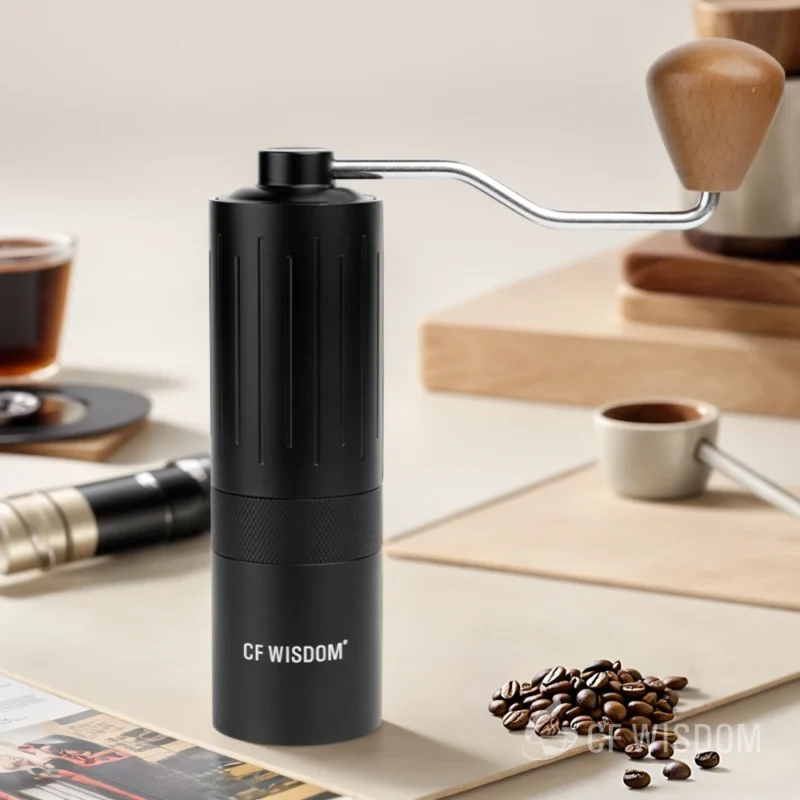 Stainless Steel Burr Manual Coffee Grinder with Adjustable Settings for Travel and Home Use