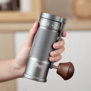 Aluminum Foldable Manual Coffee Grinder with External Adjustment Stainless Steel Burr Mill for Travel