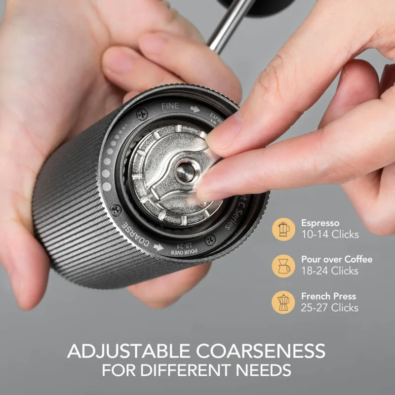 Premium Stainless Steel Conical Burr Manual Coffee Grinder with CNC Precision and 25g Capacity - Image 3
