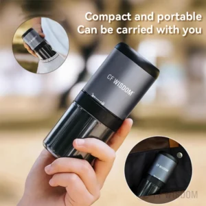 Portable Rechargeable Stainless Steel Electric Coffee Grinder with 15g Capacity for Travel