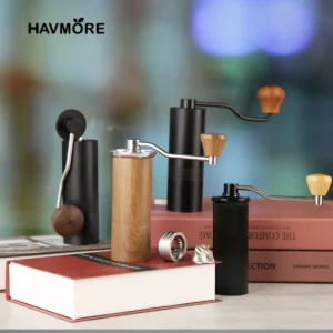 Stainless Steel Conical Burr Manual Coffee Grinder with Adjustable Settings for Pour Over