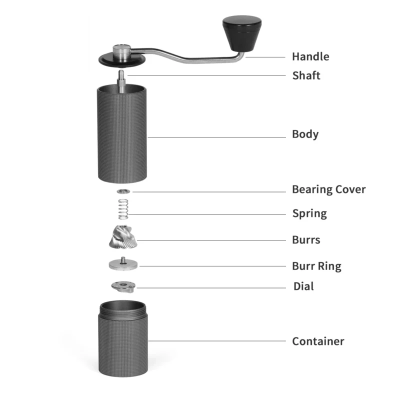 Aluminum Alloy Stainless Steel Burr Manual Coffee Grinder with Adjustable Settings for Espresso - Image 6
