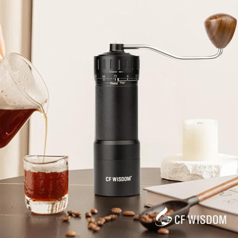 Stainless Steel Burr Manual Coffee Grinder with Adjustable Settings for Travel - Image 3