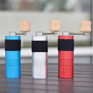 Titanium-Plated Stainless Steel Burr Manual Coffee Grinder with Portable Design for Home Brewing