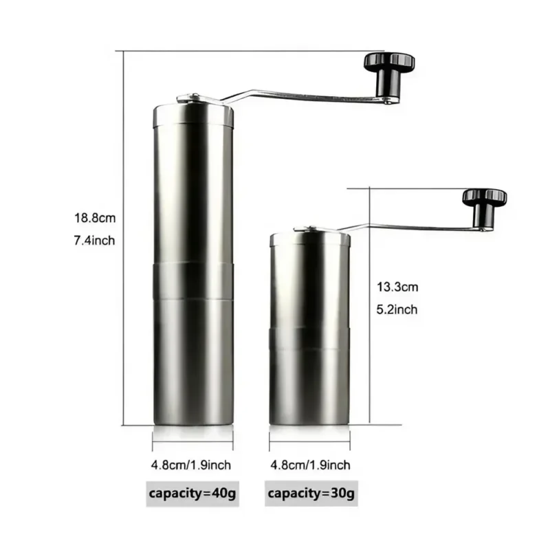 Stainless Steel Burr Manual Coffee Grinder with Adjustable Settings for Home Brewing - Image 6