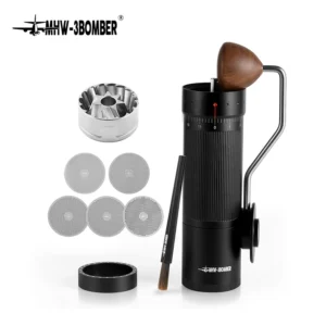 Premium Stainless Steel Conical Burr Manual Coffee Grinder with 15 Adjustable Settings for Espresso to Pour Over